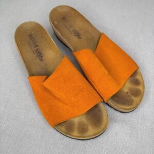 Marina Luna‎ Orange Suede Slide Sandals 9.5 Women's